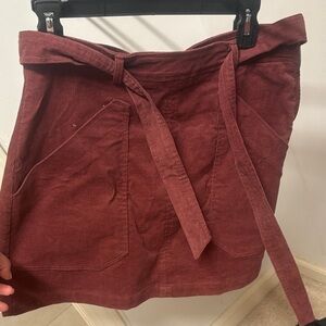 Dry Goods Burgundy Mini Skirt with Belt
